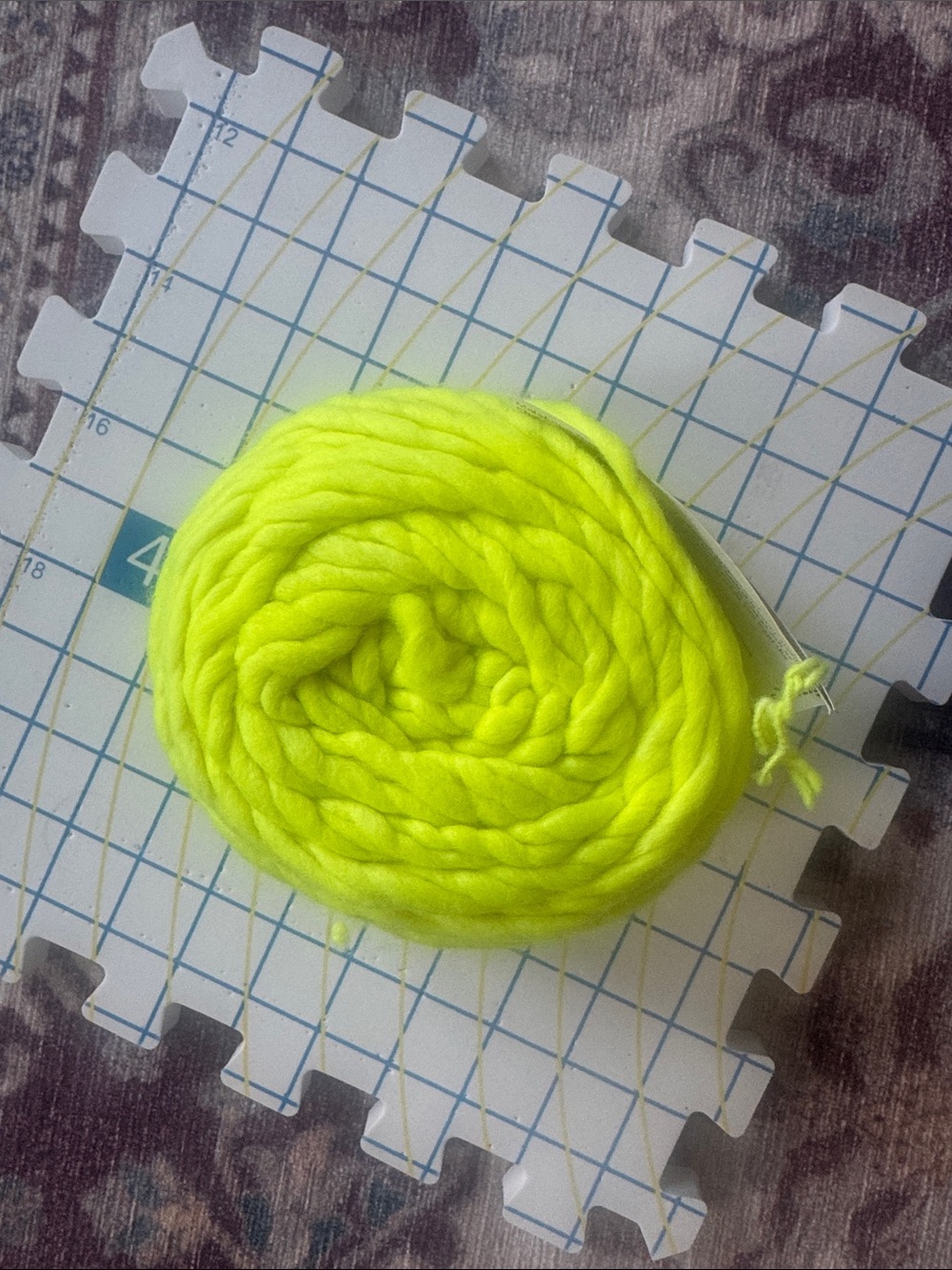 Neon Yellow Chunky Yarn Cake - color way is Fluo 010